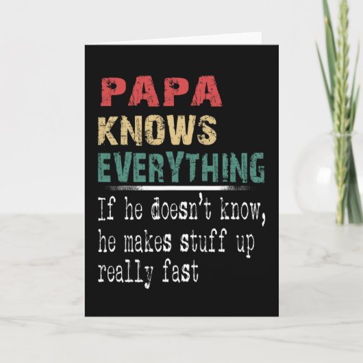 Papa weiß alles - Weihnachts-Opa-Geschenk Karte (Vorderseite)