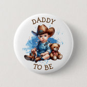 Papa | Western Baby Cowboy Babydusche Button (Vorderseite)