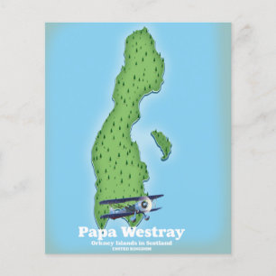 Papa Westray Schottland Karte. Flyer