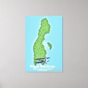 Papa Westray Schottland Karte. Leinwanddruck