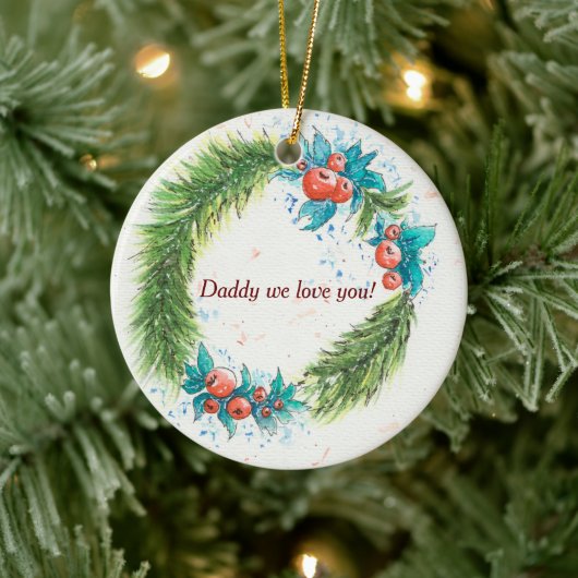 Papa, wir haben dich Liebe! Keramik Ornament (Baum)