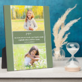 Papa Wir Liebe Sie Gedicht 2 Foto Grün und Grau Fotoplatte (Seite)