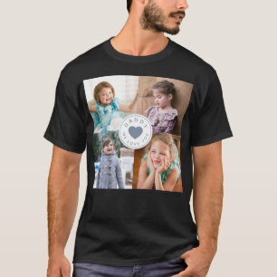 Papa wir lieben dich Blaues Herz Kinder 4 Foto Col T-Shirt
