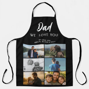 Papa wir lieben dich Familie 6 Foto-Collage Schürze