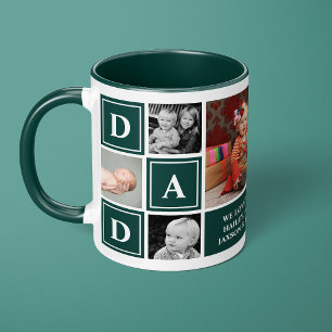 Papa wir lieben dich Hunter Green individuelle Fot Tasse