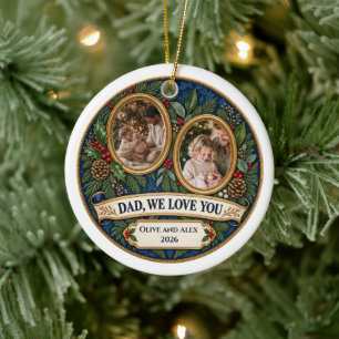Papa wir lieben dich Personalisiertes Familienfoto Keramik Ornament