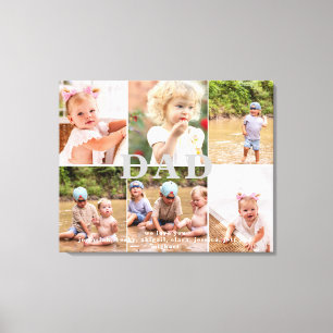 Papa wir lieben dich sechs Foto-Collage Leinwanddruck