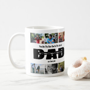 Papa, wir lieben dich – Vatertag 6-Foto-Collage Kaffeetasse