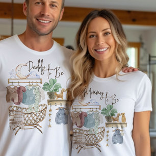 Papa-wird-bald-Dingsbums Boho-Nursery-Babykleidung T-Shirt