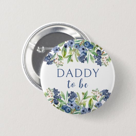 Papa wird Duschknopf für Heidelbeeren Button (Vorne & Hinten)