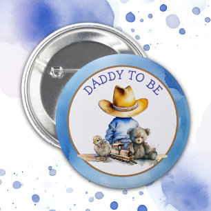 Papa wird ein Lil' Cowboy sein Babydusche Button