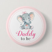 Papa wird Neuvater Vater Babydusche Elefant Button (Vorderseite)