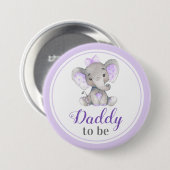 Papa wird Neuvater Vater Babydusche Elefant Button (Vorne & Hinten)