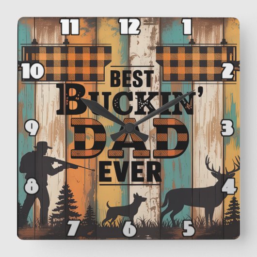 Papa Wolf-Legende, der Mythos des Mannes stark, ro Quadratische Wanduhr (Vorderseite)