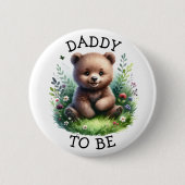 Papa | Woodland Themed Baby Dusche Button (Vorderseite)