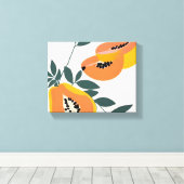 PAPA-YAY! Tropisches Obst Papaya Leinwanddruck (Insitu (Holzboden))