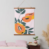 PAPA-YAY! Tropisches Obst Papaya Wandteppich Mit Holzrahmen (Schlafzimmer)