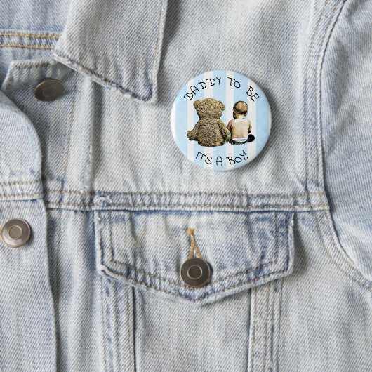 Papa zu sein, sein Junge, Baby Shower Button (Beispiel)