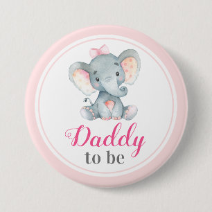 Papa zum neuen Vater Vater Babydusche Elefant Button