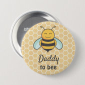Papa zum Vater Vater Bumblebee Bee Baby Shower Button (Vorne & Hinten)