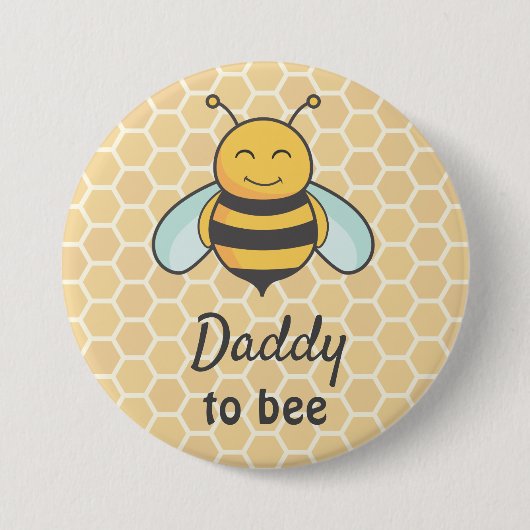 Papa zum Vater Vater Bumblebee Bee Baby Shower Button (Vorderseite)