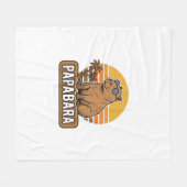 PAPABARA Retro Capybara Vater Vektordesign_1 Fleecedecke (Vorderseite (Horizontal))