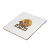 PAPABARA Retro Capybara Vater Vektordesign_1 Fliese (Seite)