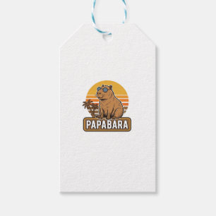 PAPABARA Retro Capybara Vater Vektordesign_1 Geschenkanhänger