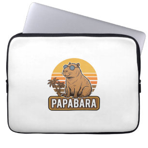 PAPABARA Retro Capybara-Vater Vektordesign_1 Laptopschutzhülle
