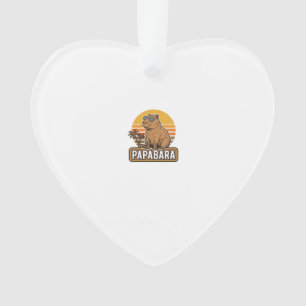 PAPABARA Retro Capybara Vater Vektordesign_1 Ornament