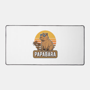 PAPABARA Retro Capybara Vater Vektordesign_1 Schreibtischunterlage