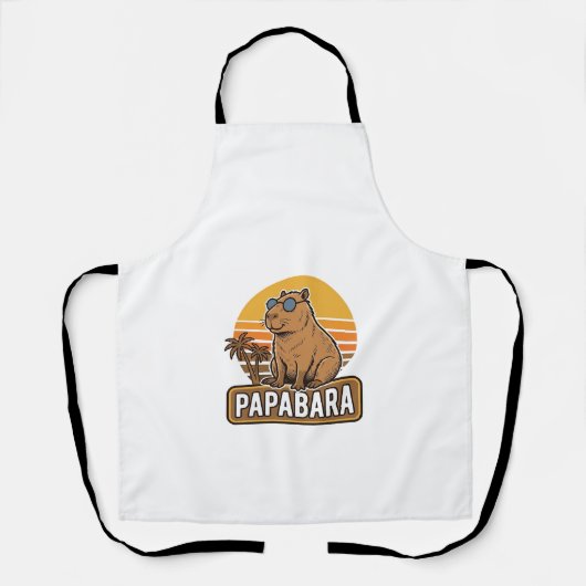 PAPABARA Retro Capybara Vater Vektordesign_1 Schürze (Vorderseite)