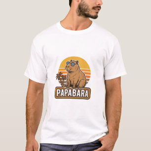 PAPABARA Retro Capybara-Vater Vektordesign_1 T-Shirt
