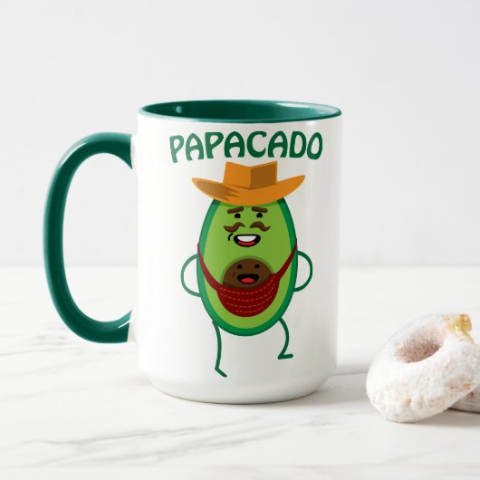 Papacado Vater Avocado Niedlich Baby Funny Papa Tasse (Mit Donut)