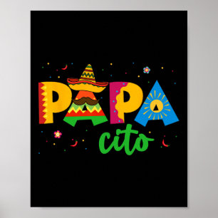 Papacito Cinco De Mayo Sombrero Men Papa Vater Fat Poster