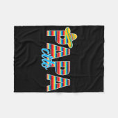 Papacito Serape Mexican Sombrero Cinco De Mayo Fleecedecke (Vorderseite (Horizontal))