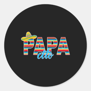 Papacito Serape Mexican Sombrero Cinco De Mayo Runder Aufkleber