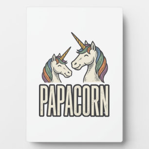 Papacorn Einhorn Papa Vintage Gravur T-Shirt Des Fotoplatte