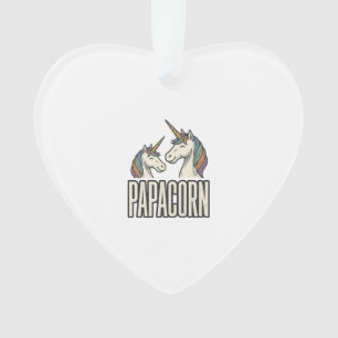 Papacorn Einhorn Papa Vintage Gravur T-Shirt Des Ornament