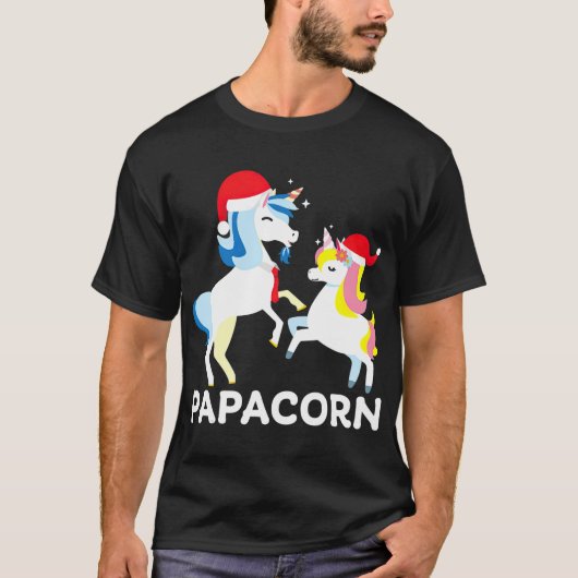 Papacorn Unicorn Matching Family Pajama PJ Geschen T-Shirt (Vorderseite)