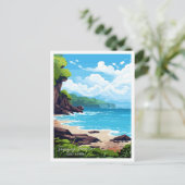 Papagayo Halbinsel Costa Rica Reiseillustrierung Postkarte (Stehend Vorderseite)