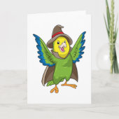 Papagei als Assistent mit Hut Karte (Vorderseite)