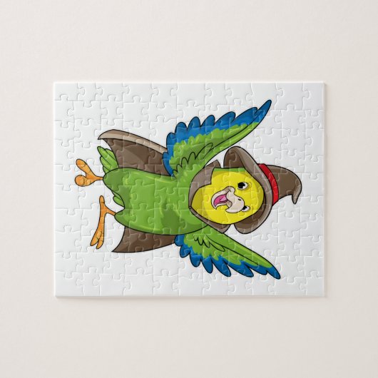Papagei als Assistent mit Hut Puzzle (Horizontal)