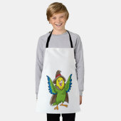 Papagei als Assistent mit Hut Schürze (Getragen)