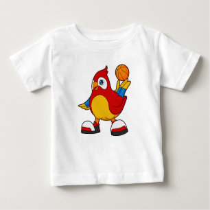 Papagei als Basketballspieler mit Basketball Baby T-shirt