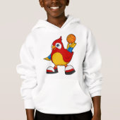 Papagei als Basketballspieler mit Basketball Hoodie (Vorderseite)
