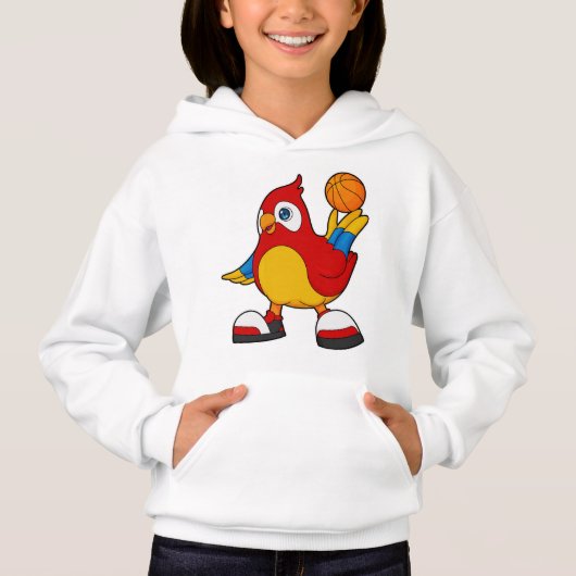 Papagei als Basketballspieler mit Basketball Hoodie (Vorderseite)
