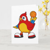 Papagei als Basketballspieler mit Basketball Karte (Gelbe Blume)