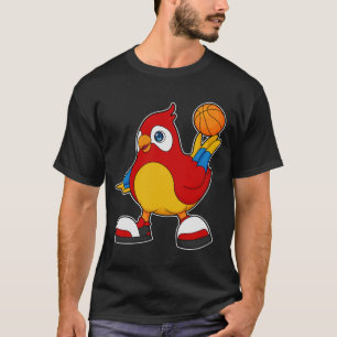 Papagei als Basketballspieler mit Basketball T-Shirt