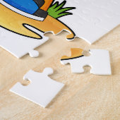 Papagei als Fußballspieler mit Fußball Puzzle (Seite)